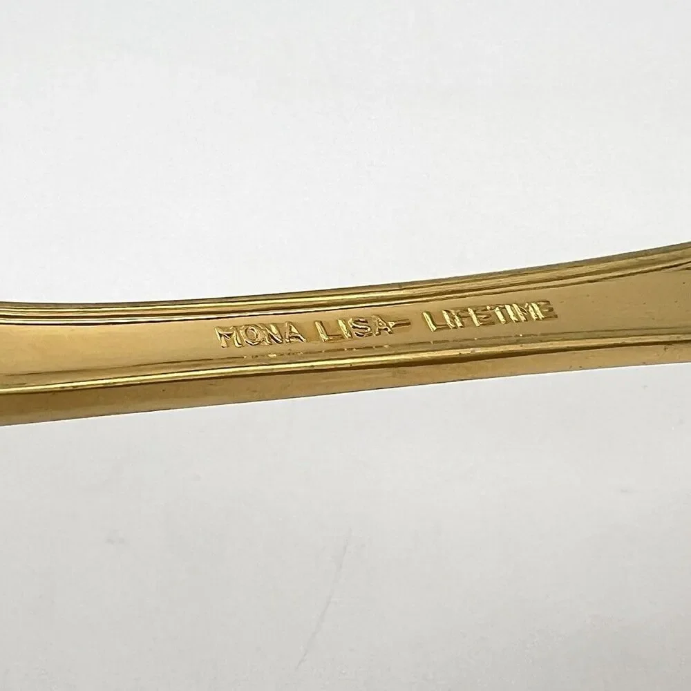 VTG Lifetime MONA LISA Serving Spoon Gold Electroplated Stainless Flatware Japan